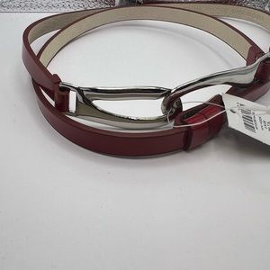 Chico’s Red Leather Belt M/L NWT